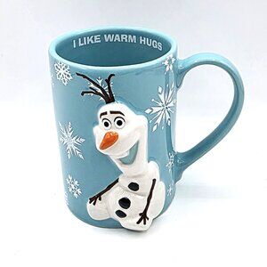 Disney Parks Olaf Mug Cup Blue 3D Figural Frozen Do You Want To Build A Snowman